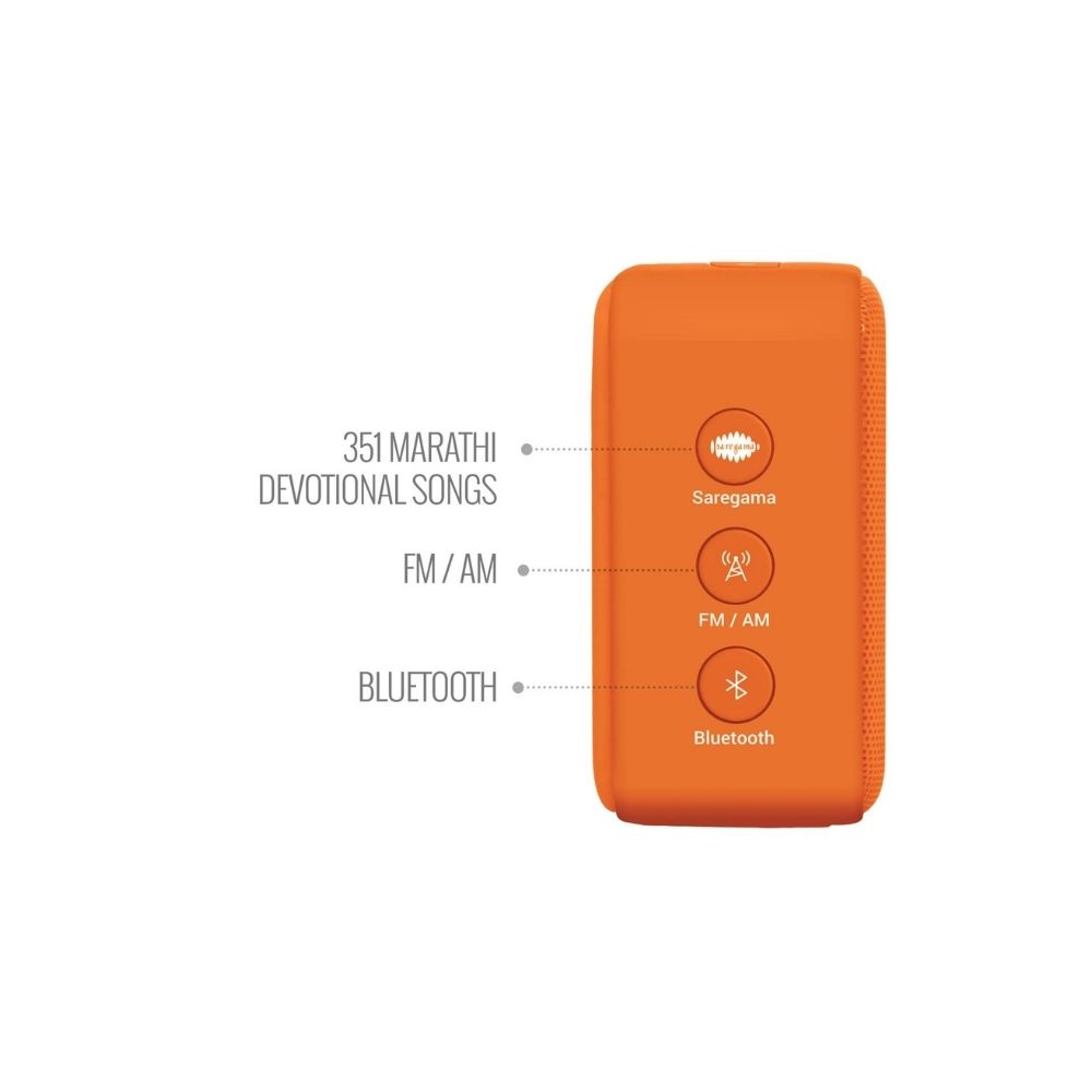 Saregama Carvaan  Mini Bhakti Marathi - Music Player with Bluetooth (Devotional Orange)