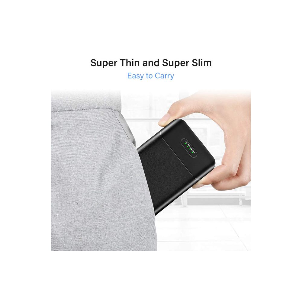 PTron 10000 mAh Lithium Polymer Power Bank Dynamo Lite with 10 Watt Fast Charging, Black