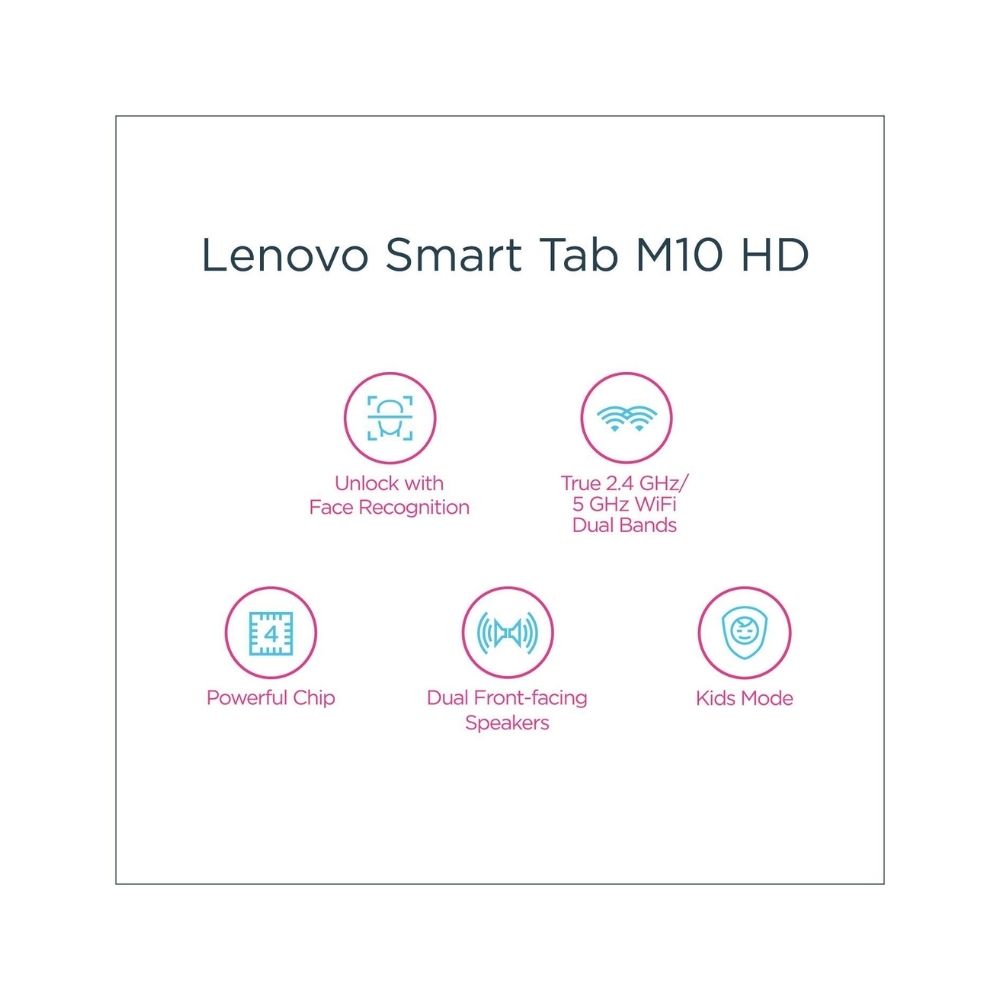 Lenovo Tab M10 HD Tablet (10.1-inch, 2GB, 32GB, Wi-Fi + 4G LTE, Volte Calling), Slate Black