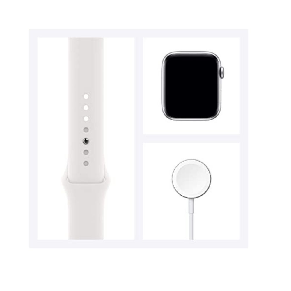 APPLE Watch Series 6 GPS M00D3HN/A 44 mm Silver Aluminum Case with White Sport Band