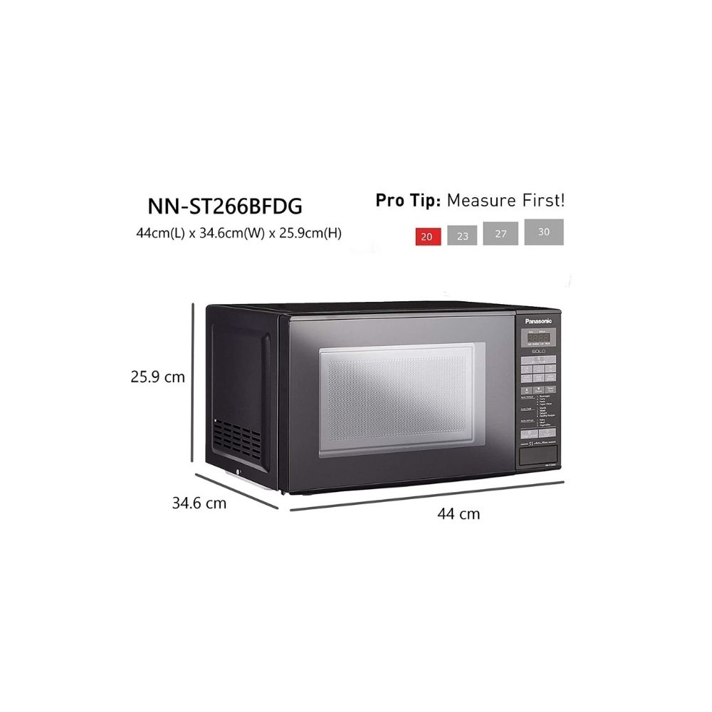 Panasonic 20L Solo Microwave Oven (NN-ST266BFDG, Black, 51 Auto Menus)