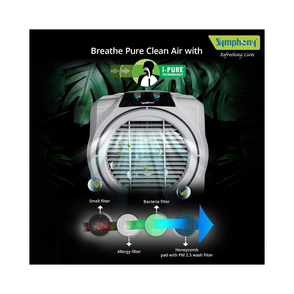 Symphony Sumo 115 XL Tower Air Cooler - 115-litres, Grey