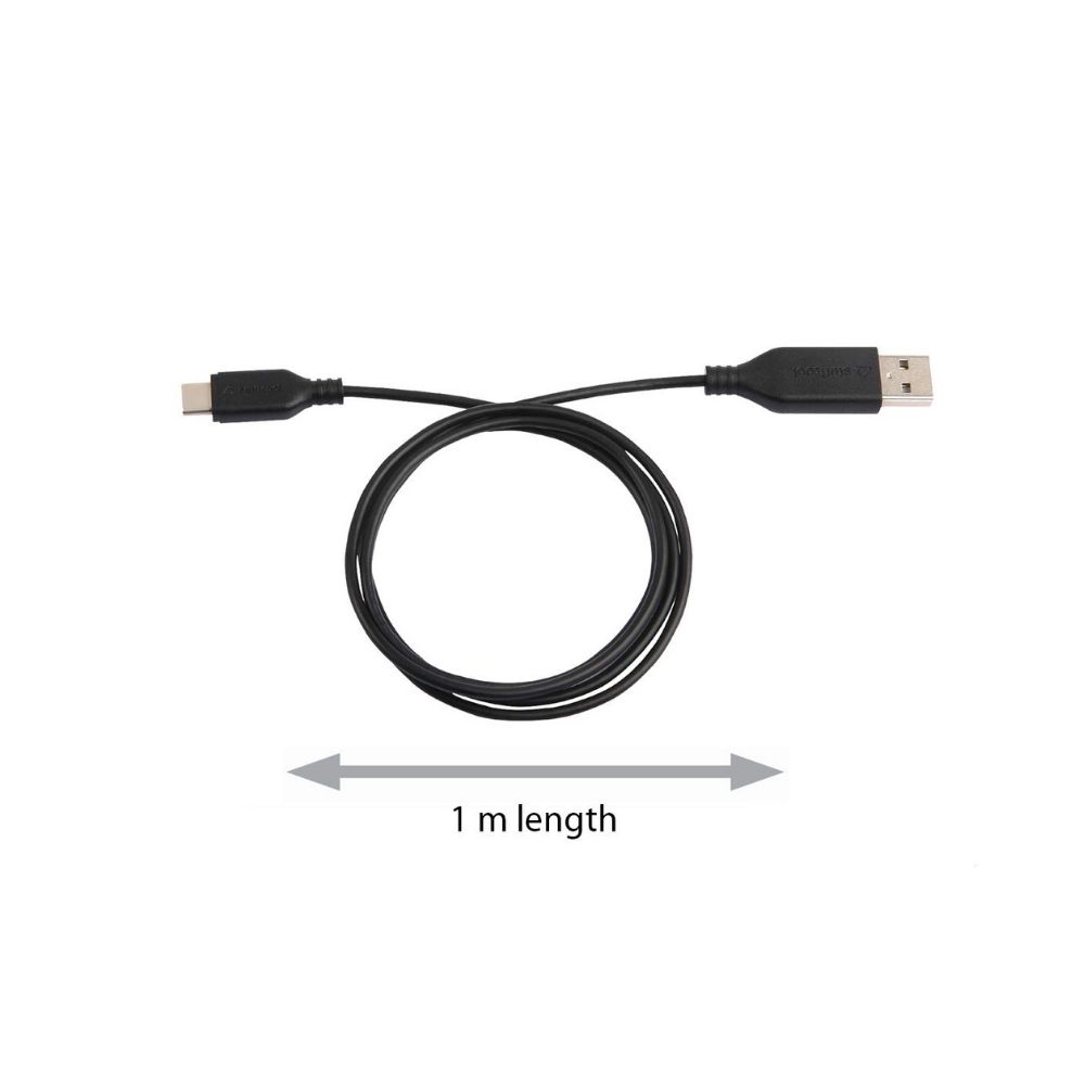 Stuffcool Force 3Amp Type C to USB A 2.0 Sync and Charge Cable 1M - Black