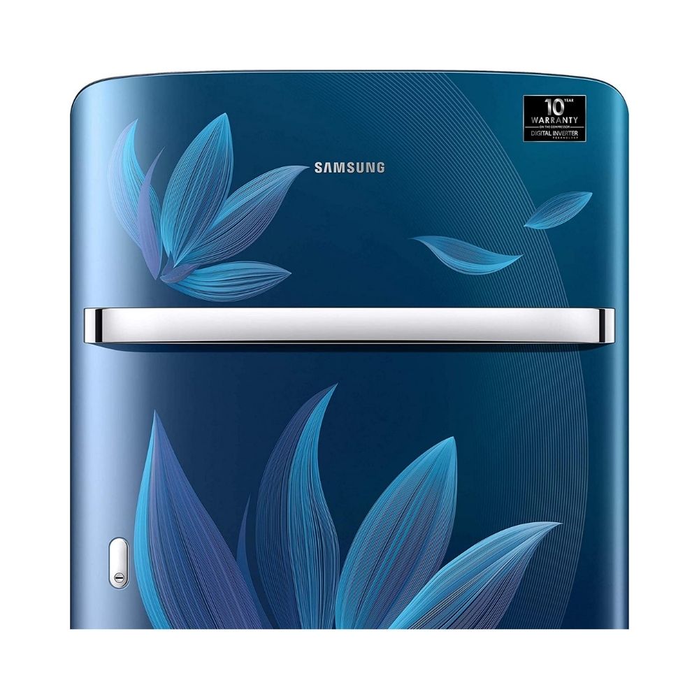 Samsung 198 L 5 Star Inverter Direct-Cool Single Door Refrigerator (RR21T2H2W9U/HL, Paradise Blue, Base Stand with Drawer)