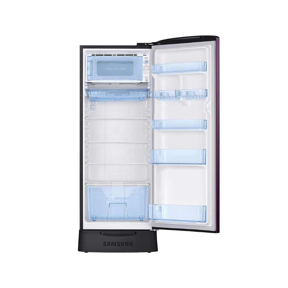 Samsung 230 L 3 Star Inverter Direct Cool Single Door Refrigerator (RR24A282YCR/NL, Base Stand with Drawer, Camellia Purple)