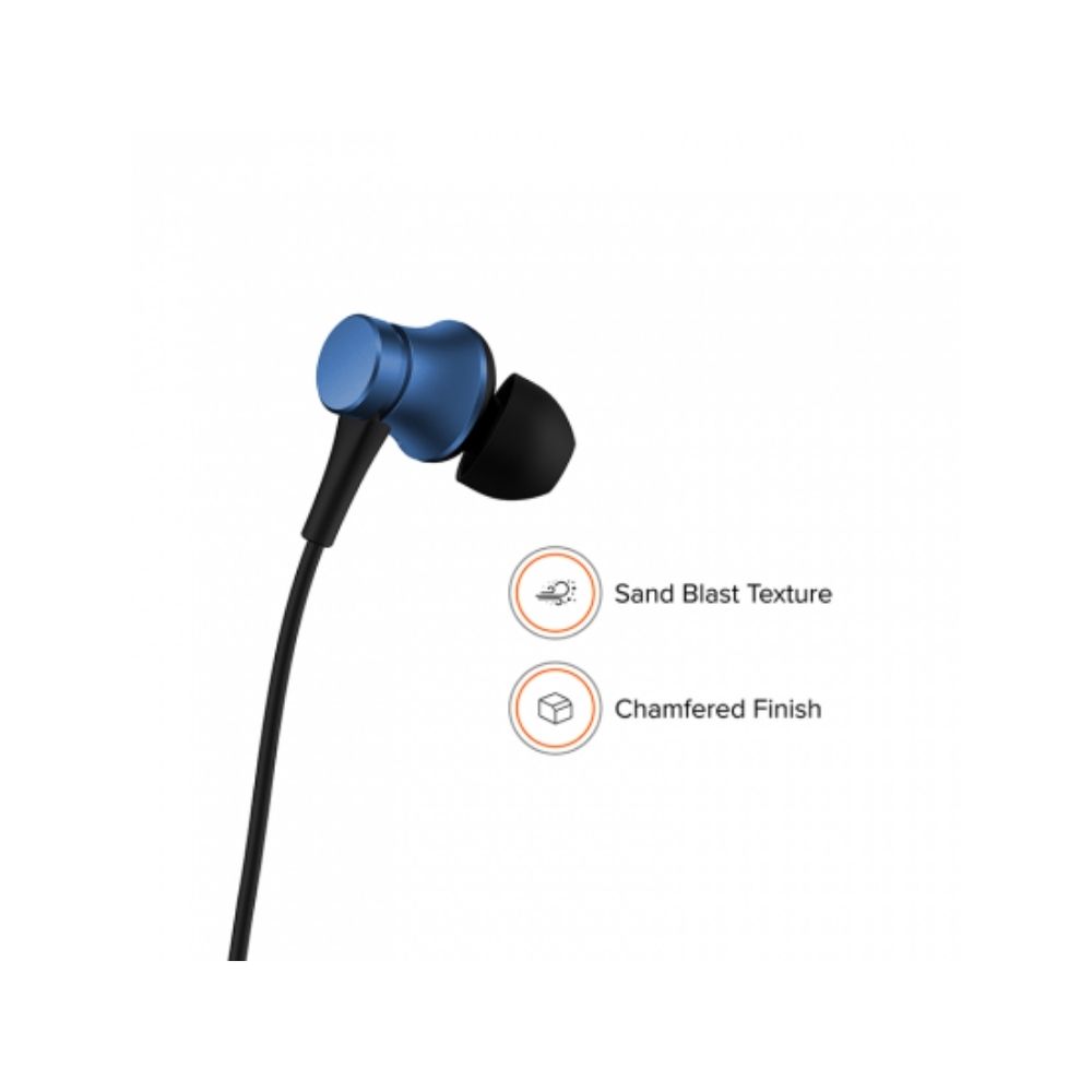 Mi Earphone Basic in Ear Wired Earphones with Mic, Ultra Deep Bass & Aluminium Alloy Sound Chamber (Blue)
