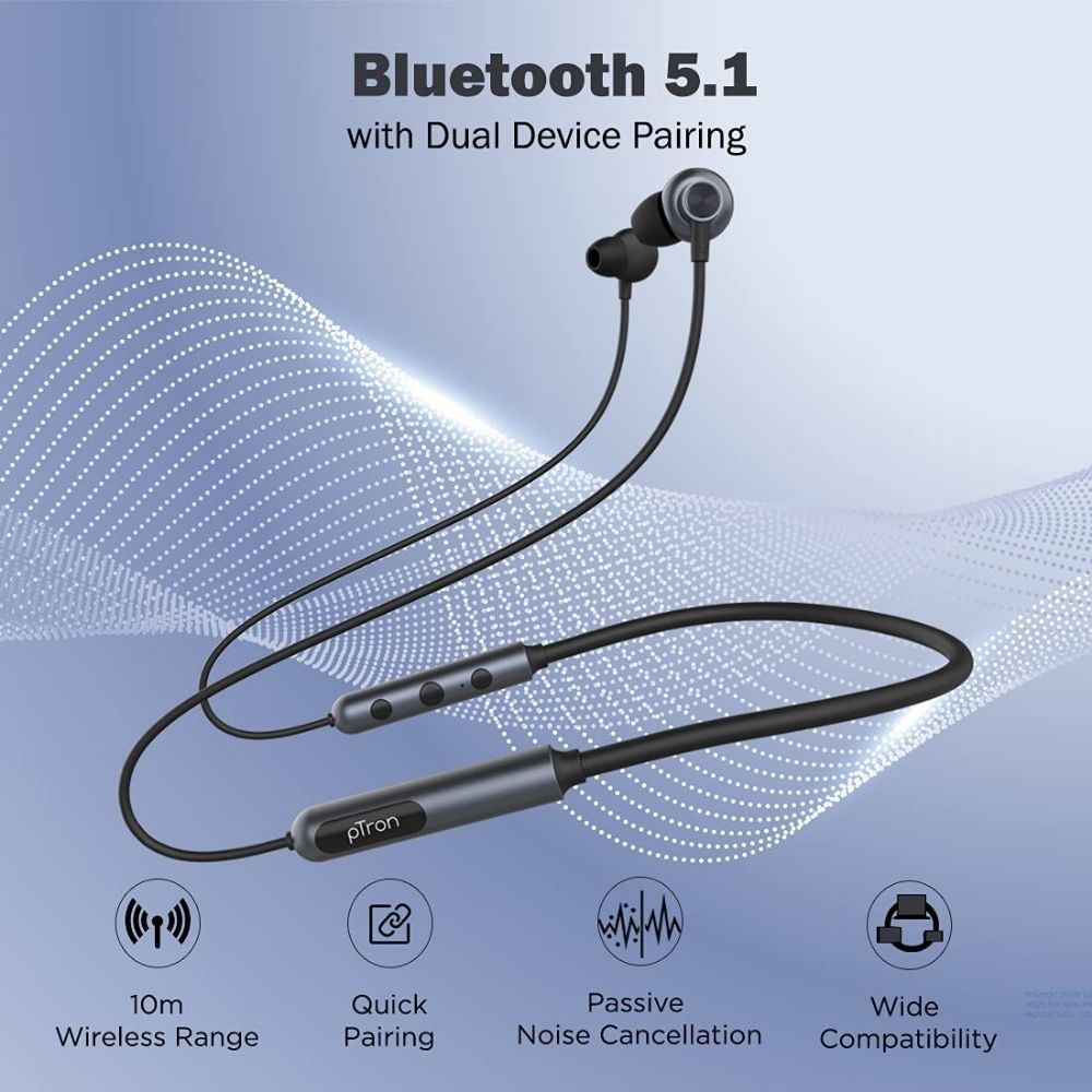 PTron Tangent Pixel ENC Wireless Bluetooth 5.1 Headphones 