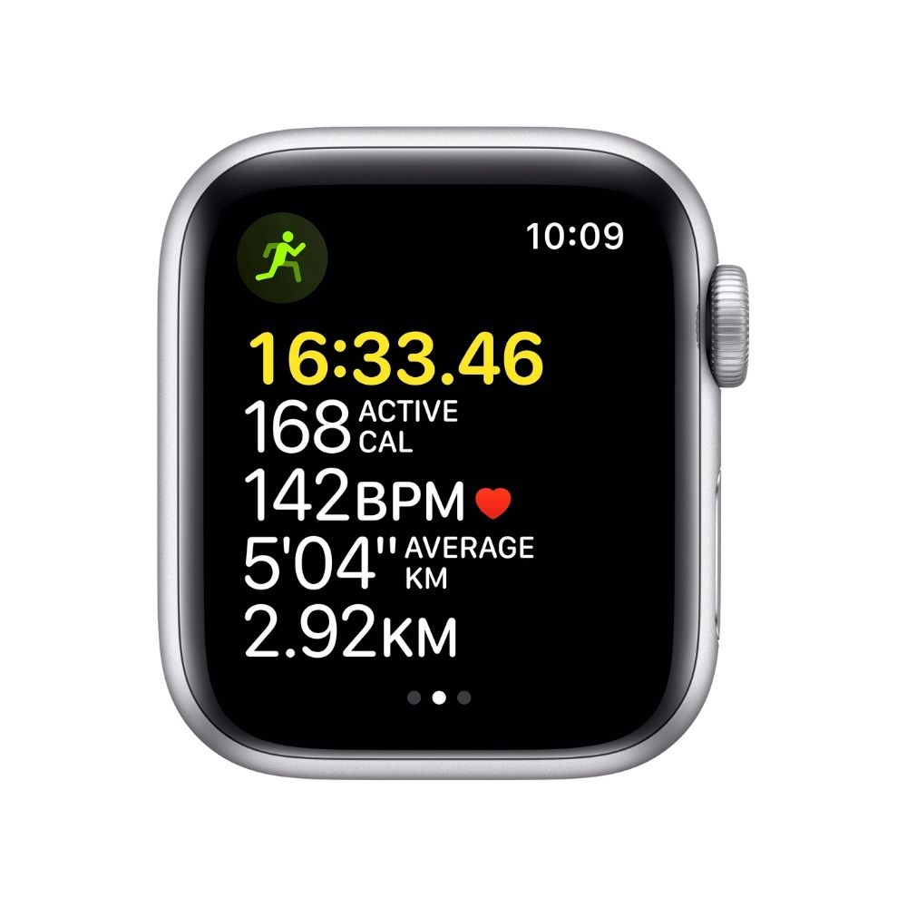 Apple Watch SE GPS + Cellular MKRY3HN/A 44 mm Aluminium Case  (Silver Strap, Regular)