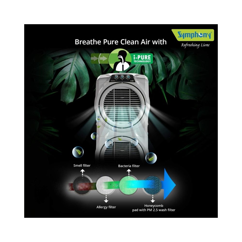 Symphony Sumo 75 XL DD Desert Air Cooler - 75-litres, Grey