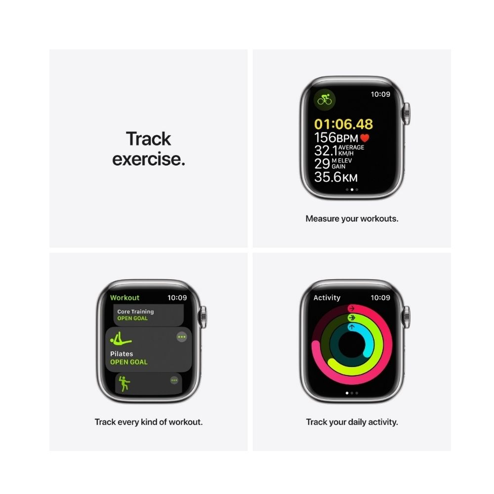 Apple Watch Series 7 GPS + Cellular, MKHY3HN/A 41 mm Stainless Steel Case  (Gold Strap, Regular)