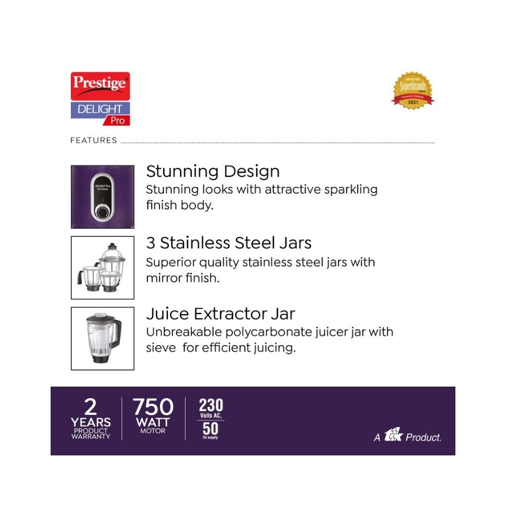 Prestige Delight Pro 750W Mixer Grinder