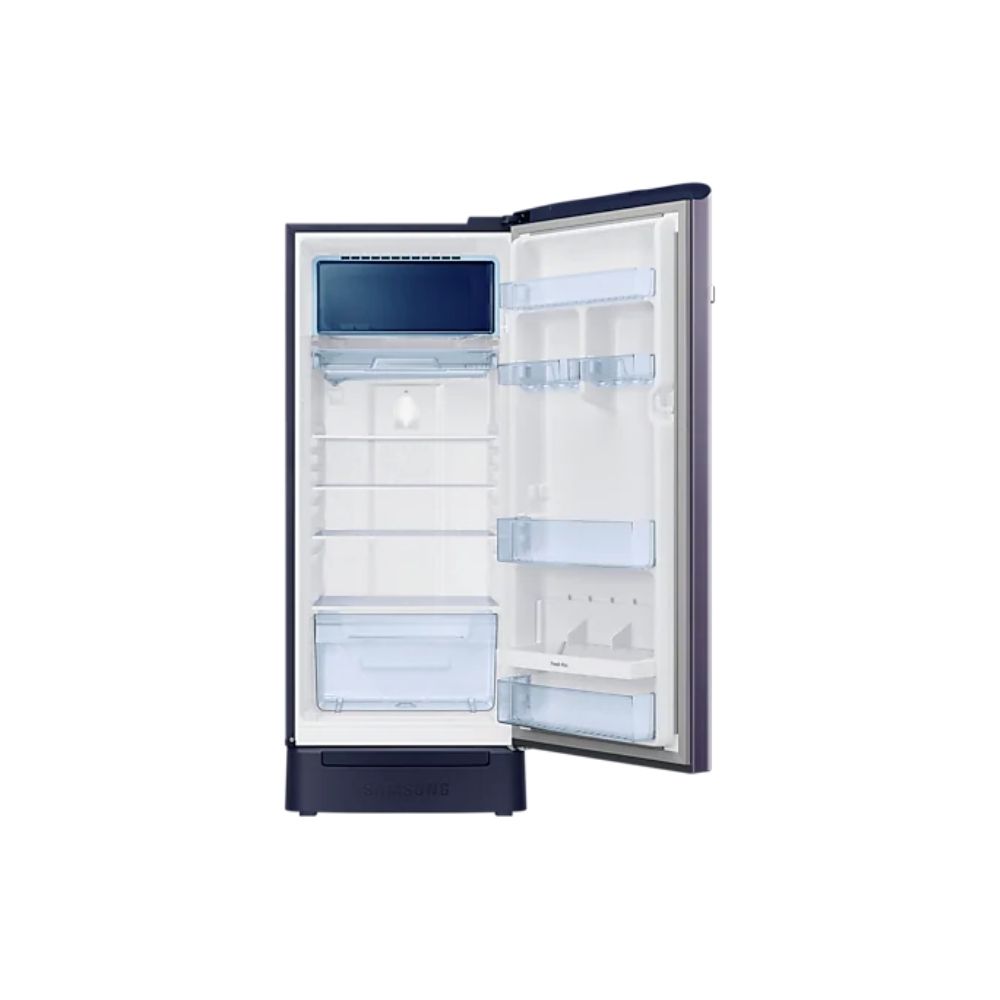 Samsung 225 L Direct Cool Single Door 4 Star Refrigerator with Base Drawer (Mint Blue, RR23A2F3XUT/HL)