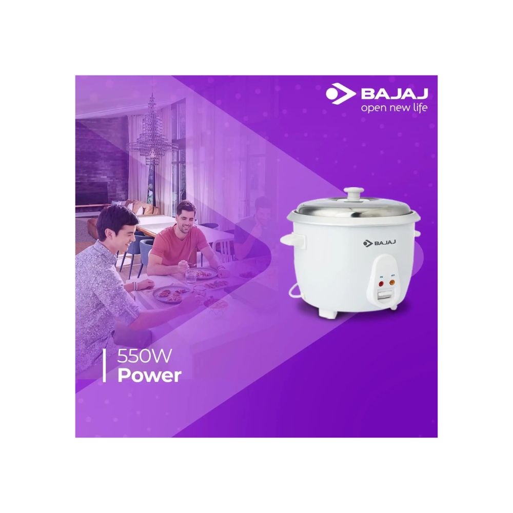 Bajaj RCX 5 1.8 Liters Rice Cooker, White