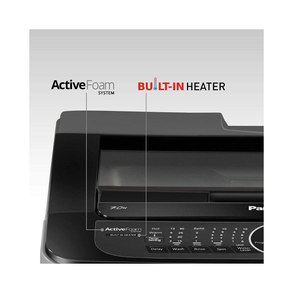 Panasonic 7 Kg 5 Star Built-In Heater Fully-Automatic Top Loading Washing Machine