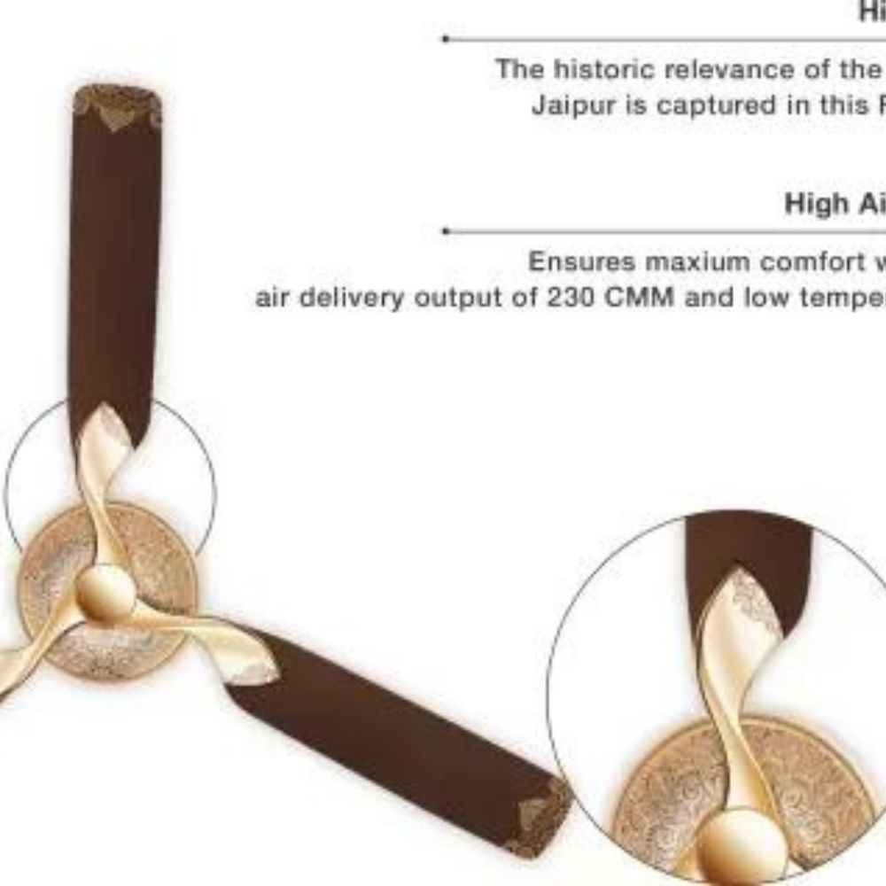 LUMINOUS Jaipur Mahal 1320 mm 3 Blade Ceiling Fan  (Tan Brown)