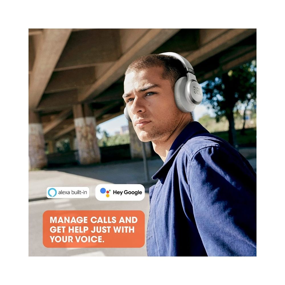 JBL Live 660NC Wireless Headphone with Noise Cancellation, White