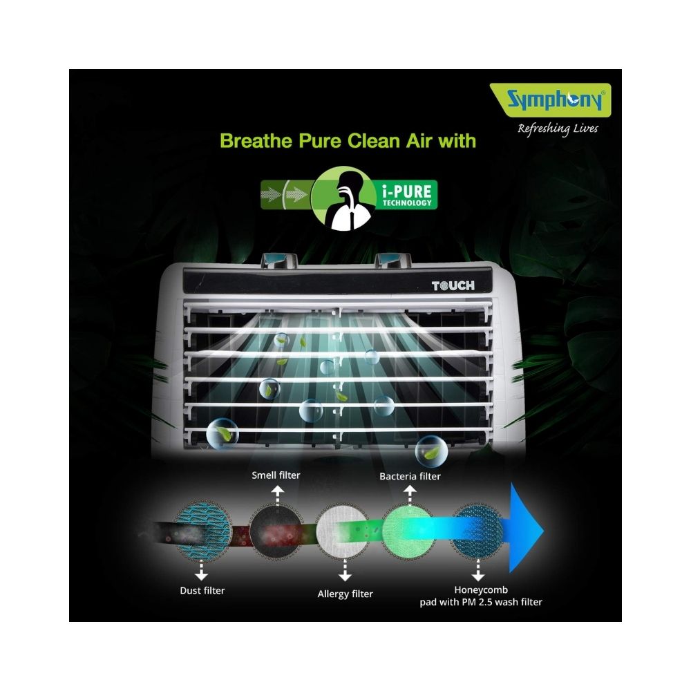 Symphony Touch 20 New Personal Air Cooler - 20L, White