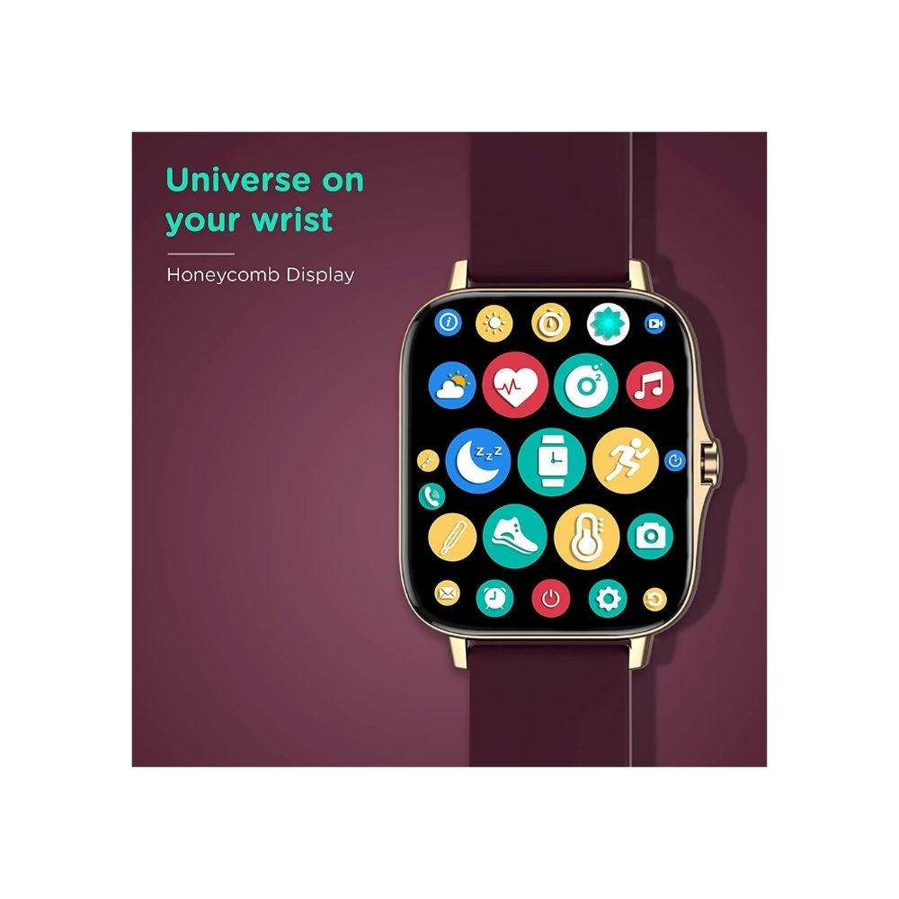 Pebble Cosmos, Bluetooth Calling smartwatch 1.7' HD Screen with SPO2(Burgundy)