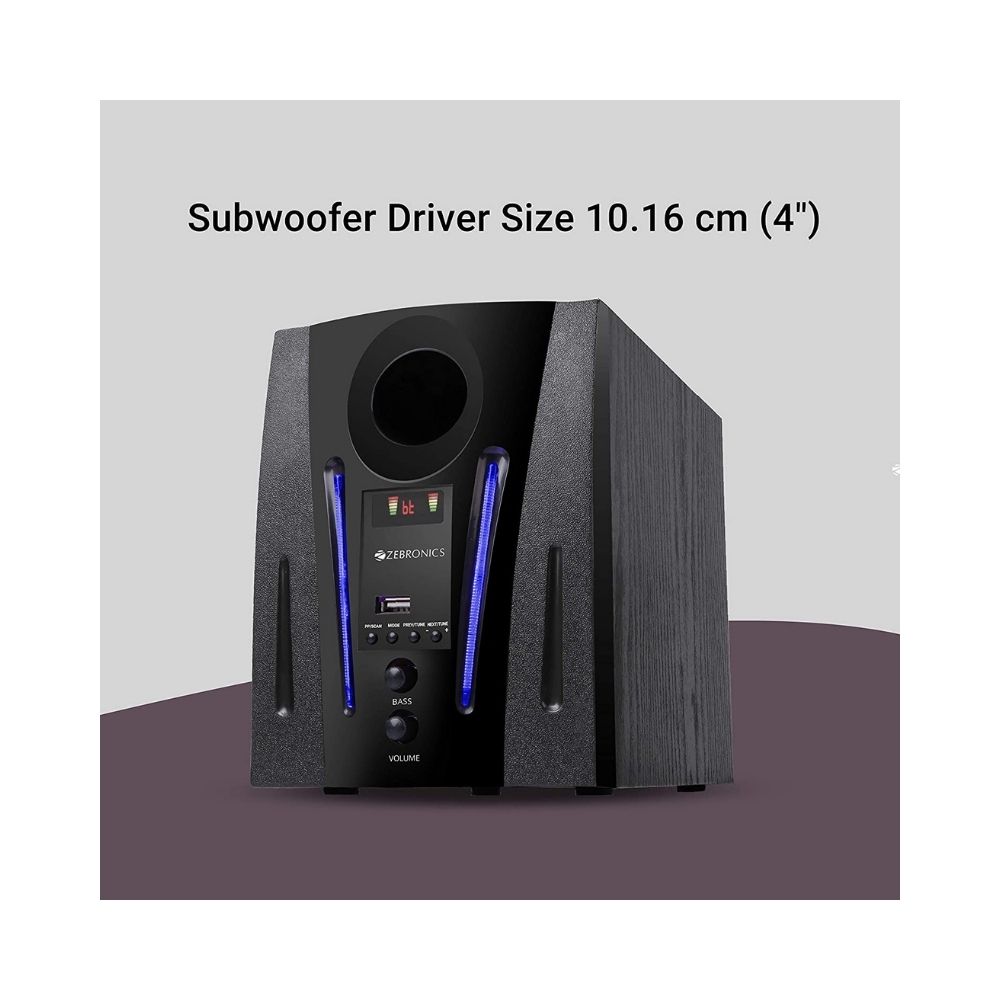Zebronics ZEB-BT2150RUF Made in India Wireless Bluetooth Multimedia Speaker (40 Watt, 2.1 Channel)