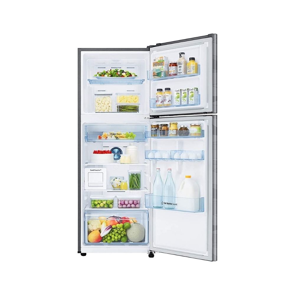 Samsung 314 L 2 Star Inverter Frost-Free Double Door Refrigerator (RT34T4632NV/HL, Wave Steel, Convertible)