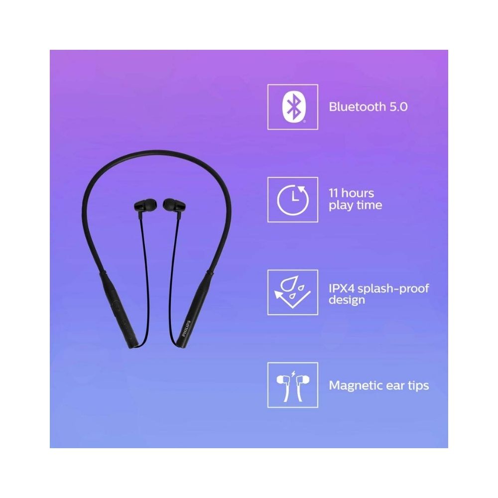 Philips Audio TAN2215 Bluetooth Wireless in Ear Earphones with Mic (Black)