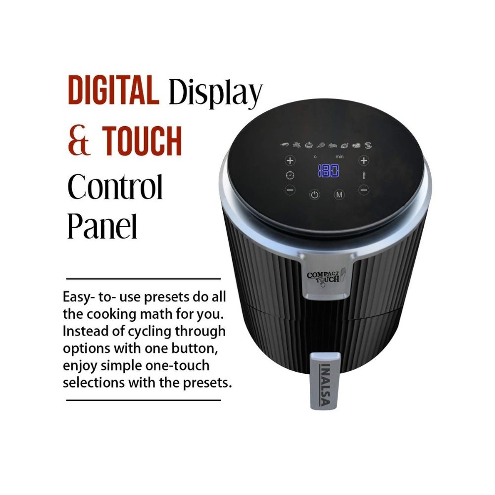 Inalsa Air Fryer Digital Compact Touch-(2.4L)-1000W