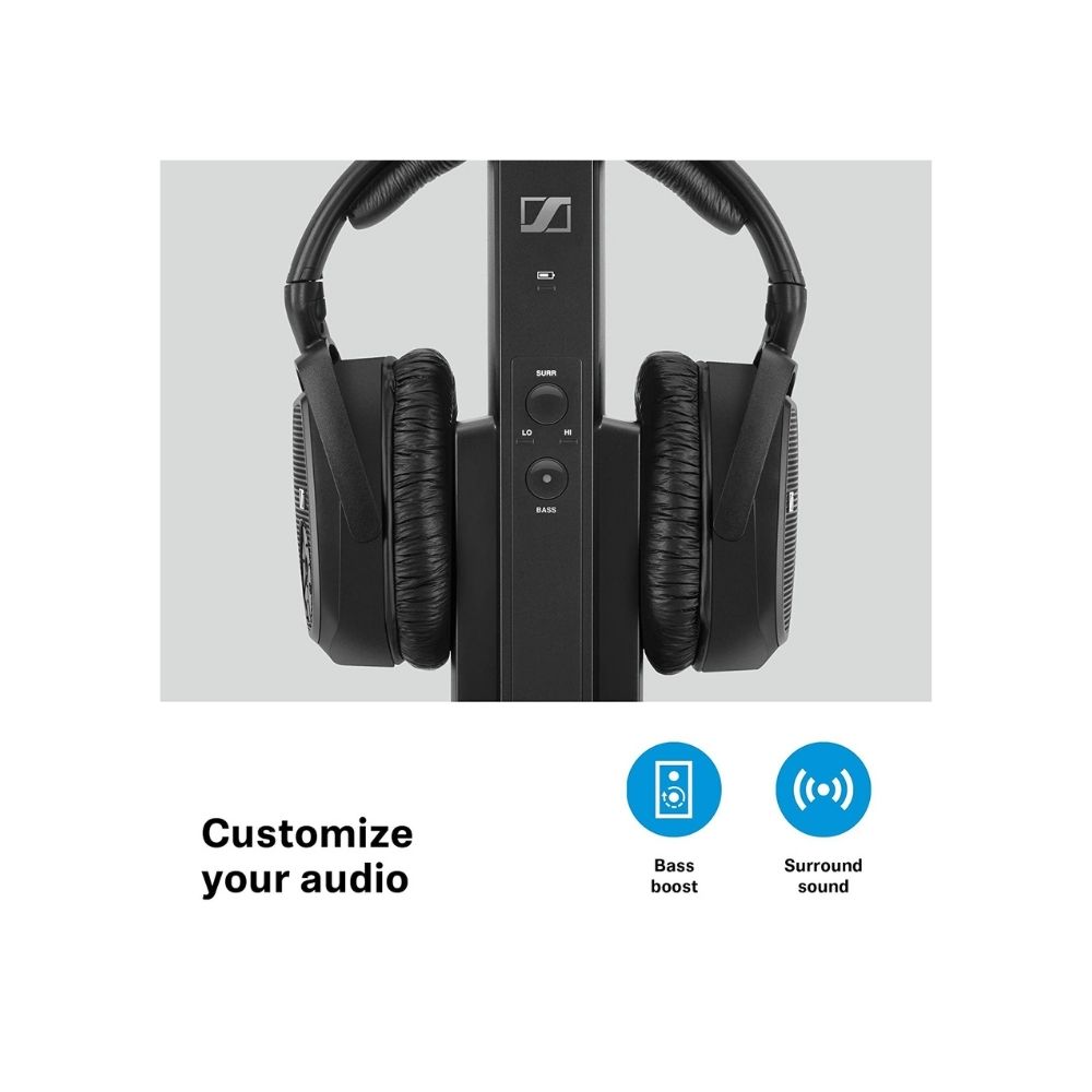 Sennheiser RS 175 Wireless Closed Back Headphones without Mic (Black)