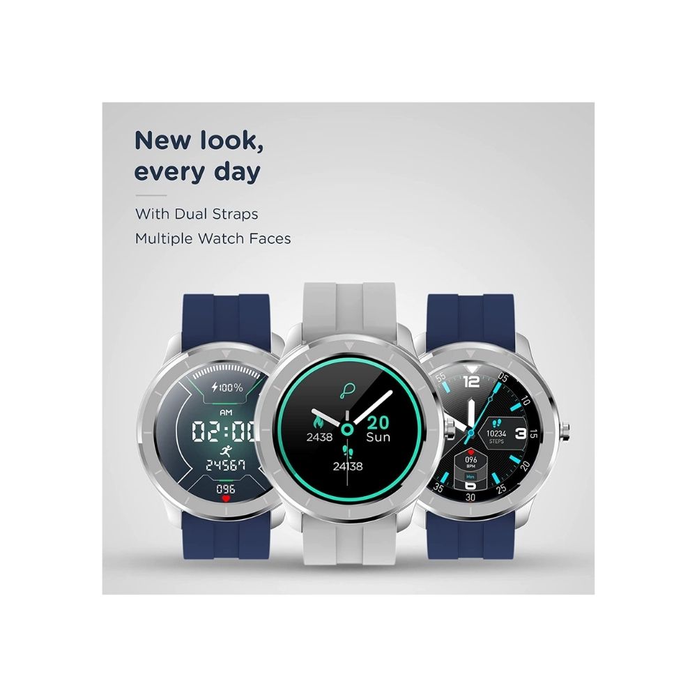 Pebble Zen Pro Smart Watch with Oximeter Function for SpO2 Grey