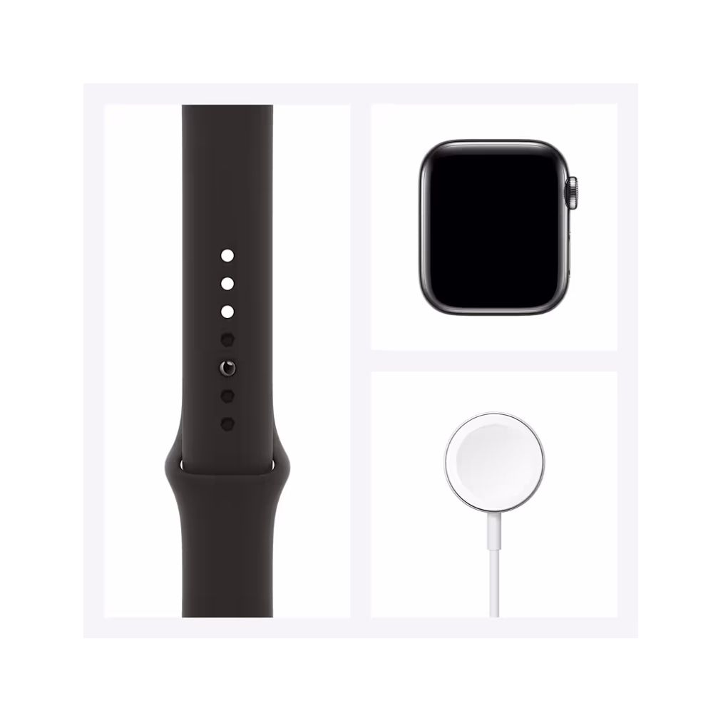 Apple Watch SE GPS + Cellular MYF02HN/A 44 mm Space Grey Aluminium Case with Black Sport Band