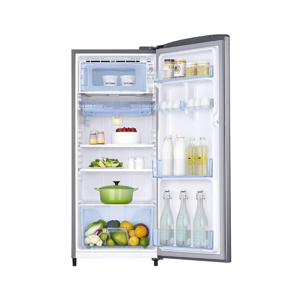 Samsung 192 L 2 Star Direct Cool Standard Single Door Refrigerator (RR20A1Y1BS8/HL, Elegant Inox, Silver)