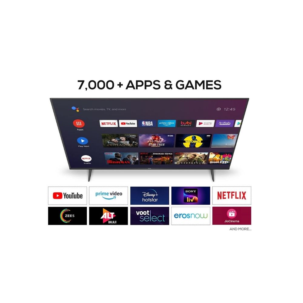 TCL 108 cm (43 inches) 4K Ultra HD Certified Android Smart LED TV 43P615 (Black) (2020 Model) | With Dolby Audio