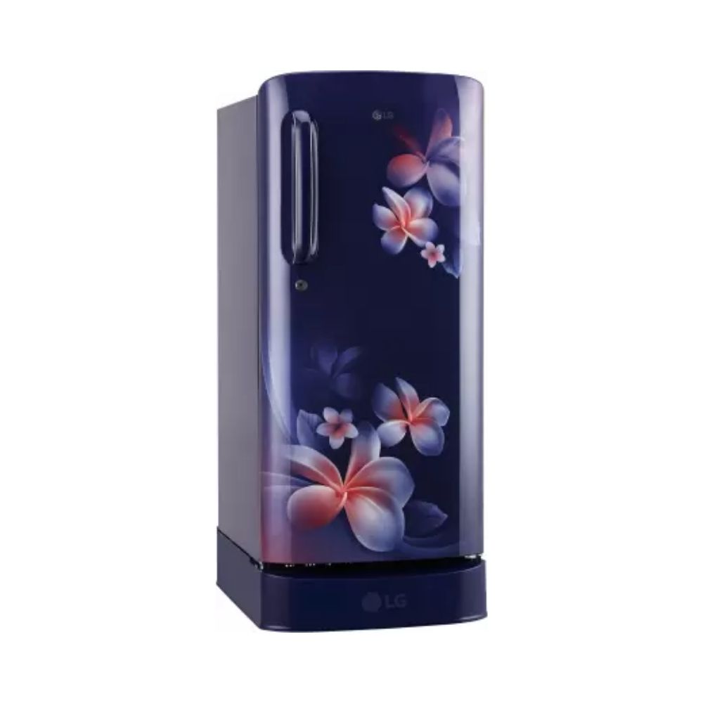 LG 190 L Direct Cool Single Door 3 Star Refrigerator with Base Drawer  (Blue Plumeria, GL-D201ABPX)