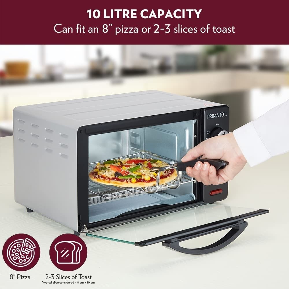 Borosil Prima 10 L Oven Toaster  Griller 3 Cooking Modes Stay-on Function Black