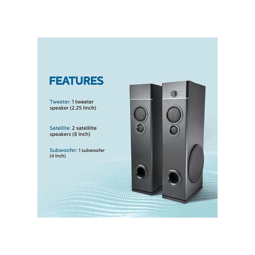 Philips SPA9120B/94 120 W Bluetooth Tower Speaker (Black, 2.0 Channel)