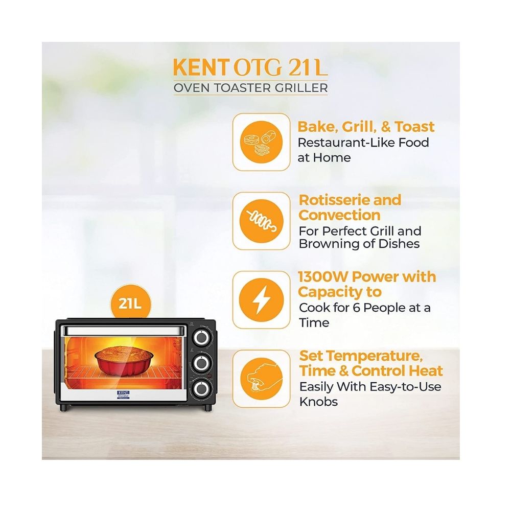 Kent 16103 OTG 21L | 1300W | Bake, Grill, & Toast