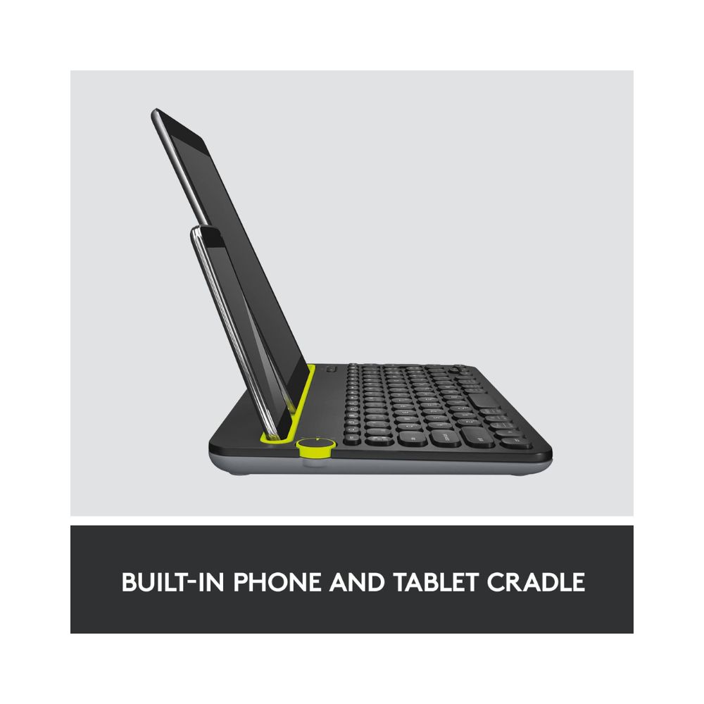 Logitech K480 Wireless Multi-Device Keyboard for Windows, Apple iOS android or Chrome, Tablet- Black