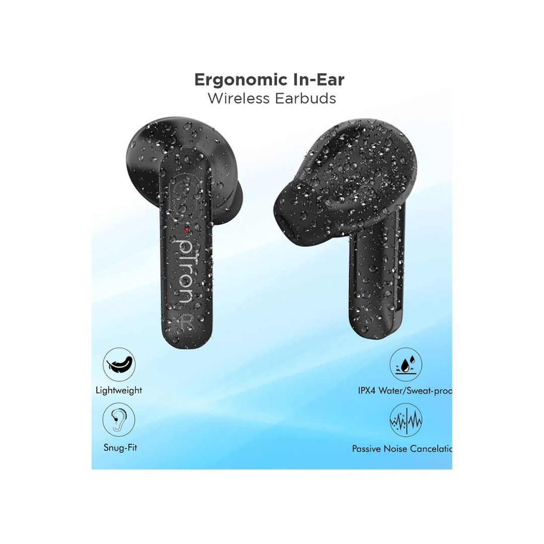 Ptron Bassbuds Duo True Wireless Stereo (TWS) Headphones