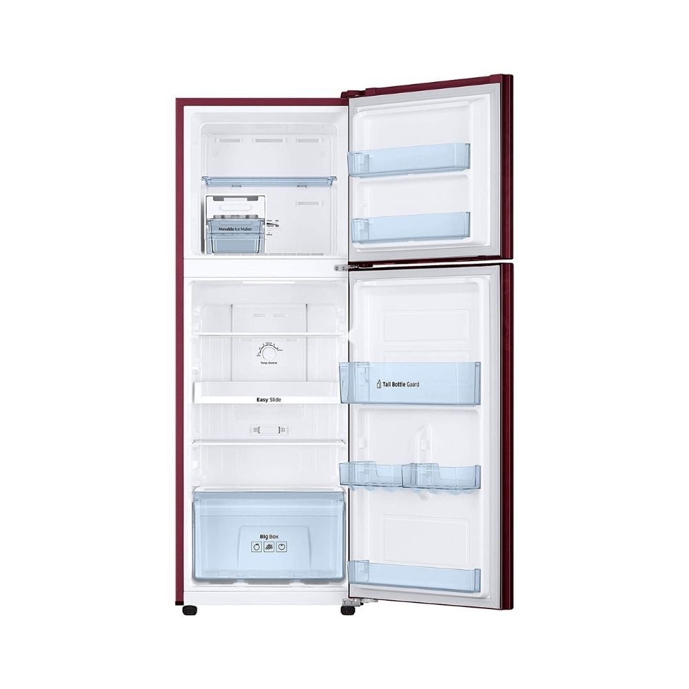 Samsung 253 L 2 Star Inverter Frost-Free Double Door Refrigerator (RT28T30226R/NL, Mystic Overlay Red)