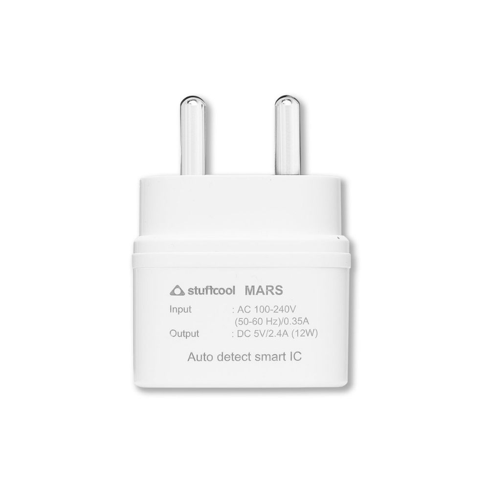 Stuffcool Wall Charger, Mars 2.4A 5V Universal Dual USB Charger Power Adapter - White