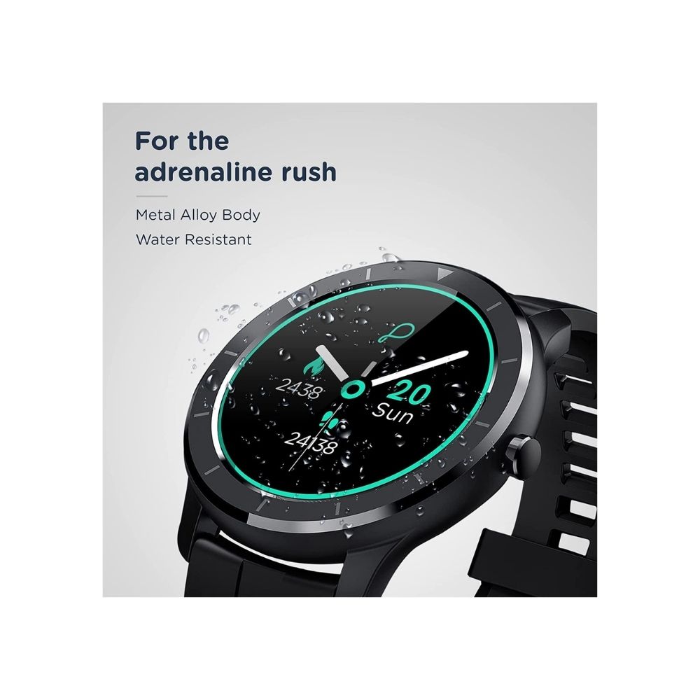 Pebble Zen Pro Smart Watch with Oximeter Function for SpO2 (Black)