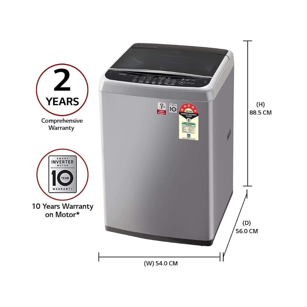 LG 6.5 Kg 5 Star Smart Inverter Fully Automatic Top Loading Washing Machine T65SNSF1Z Middle Free