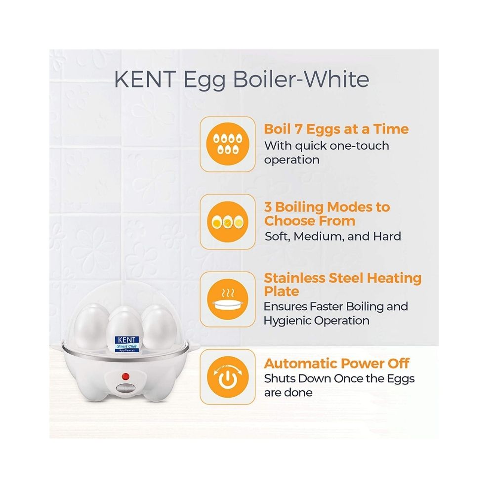 Kent 16053 Egg Boiler-W 360W | Stainless Steel Heating Plate