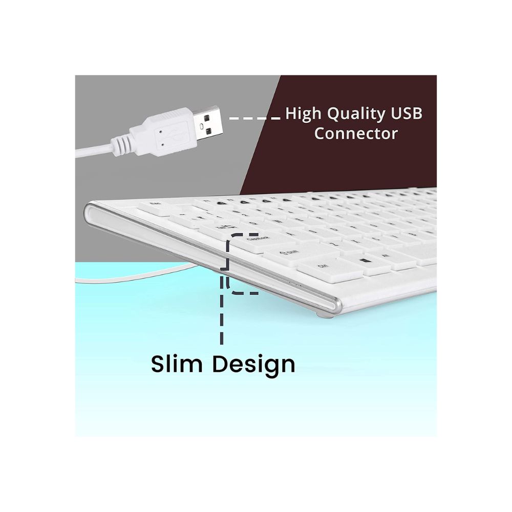 Zebronics Zeb-DLK01 Wired USB Multimedia Keyboard with 104 UV Coated Keys, Rupee Key, 12 Hot Keys
