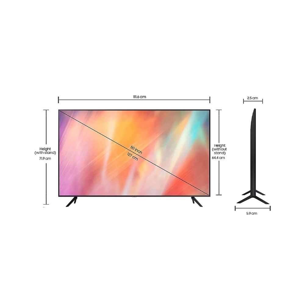 Samsung 125 cm (50 inches) 4K Ultra HD Smart LED TV UA50AU7500KLXL (Titan Gray) (2021 Model)