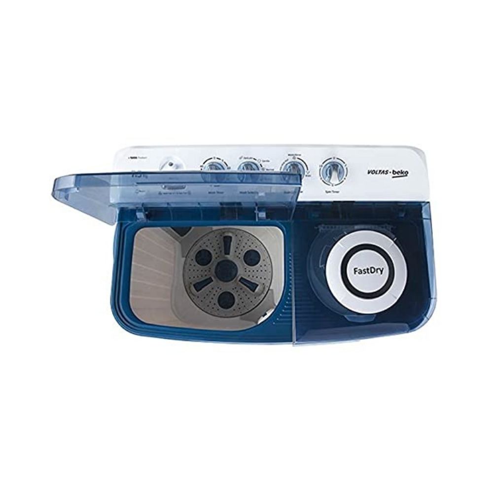 Voltas Beko 7.5 kg Semi-Automatic Top Loading Washing Machine, Double Waterfall (WTT75DBLT, Sky Blue)