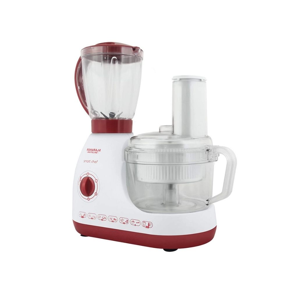 Maharaja Whiteline Smart chef FP-100 600 W Food Processor (White, Red)