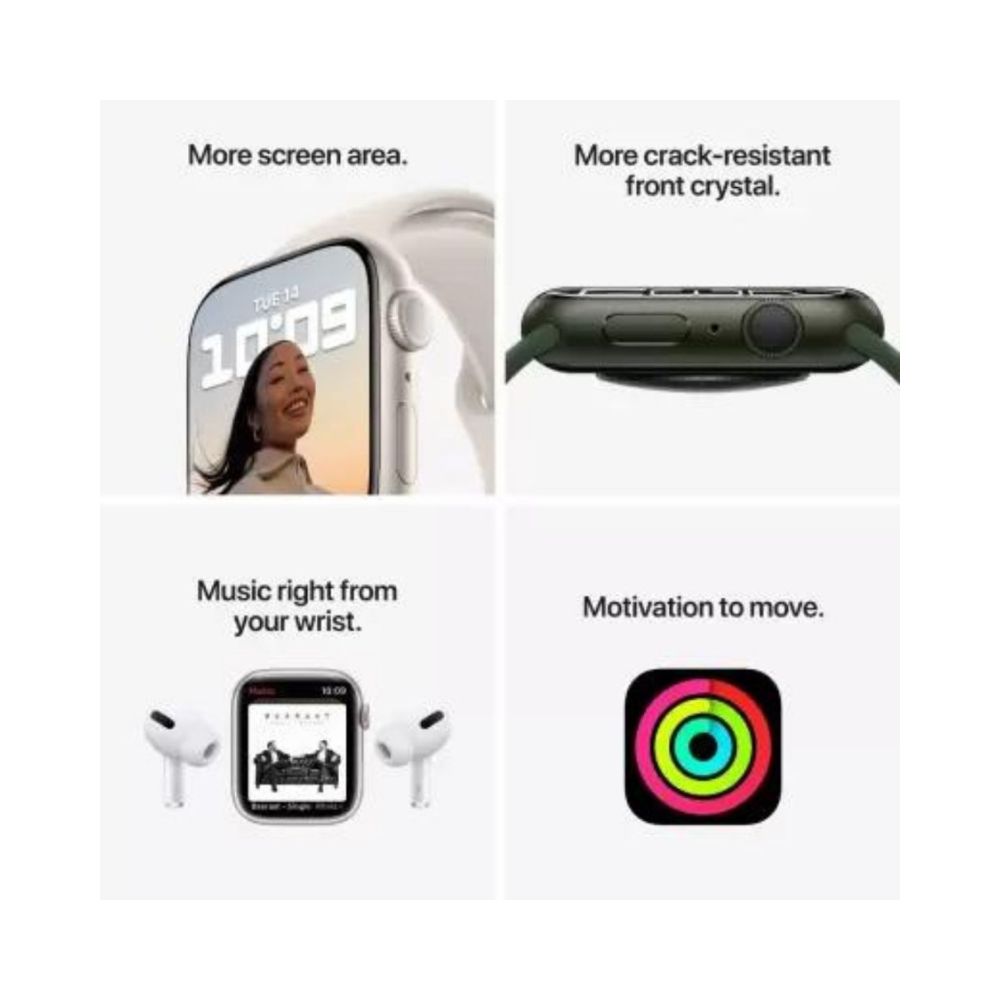 APPLE Watch Series 7 GPS MKN13HN/A 41 mm Aluminium Case  (Blue Strap, Regular)