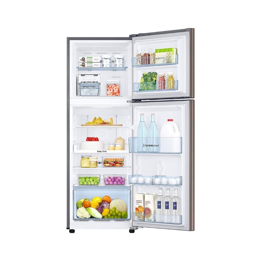 Samsung 253 L 2 Star Inverter Frost-Free Double Door Refrigerator (RT28T3722DX/HL, Luxe Brown, Convertible)