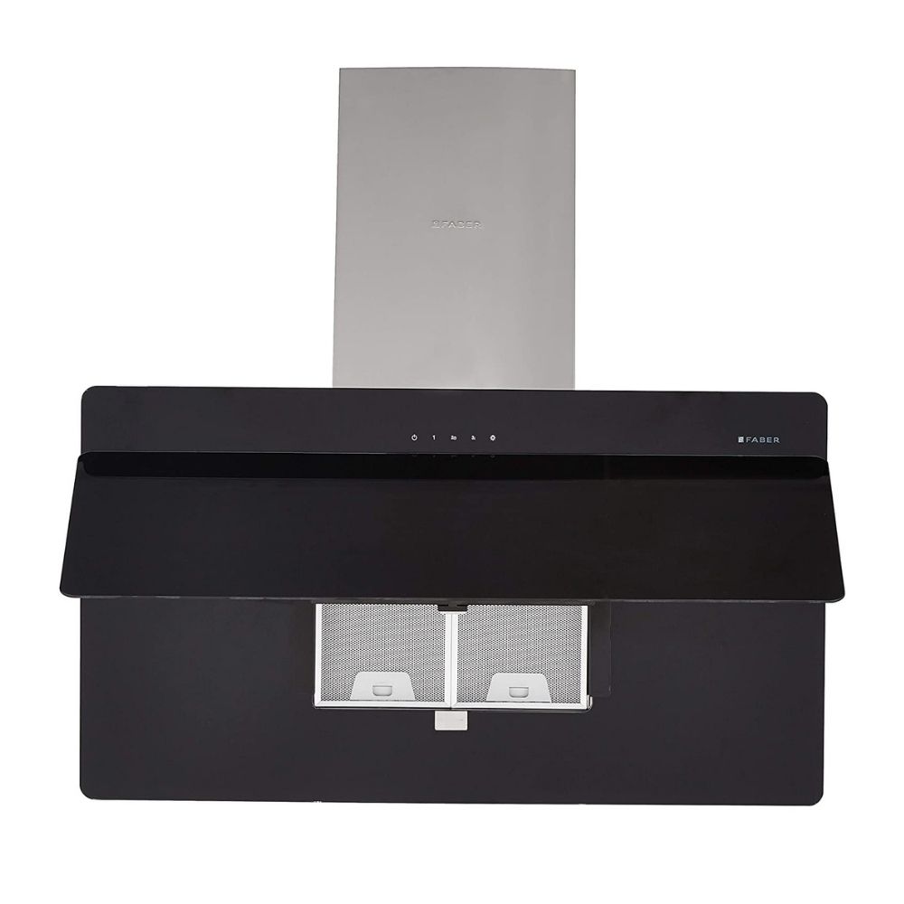 Faber 90 cm 1095 m³/hr angular Kitchen Chimney (HOOD COCKTAIL 3D T2S2 BK TC LTW 90, Cassette Filter, Touch Control, Black)