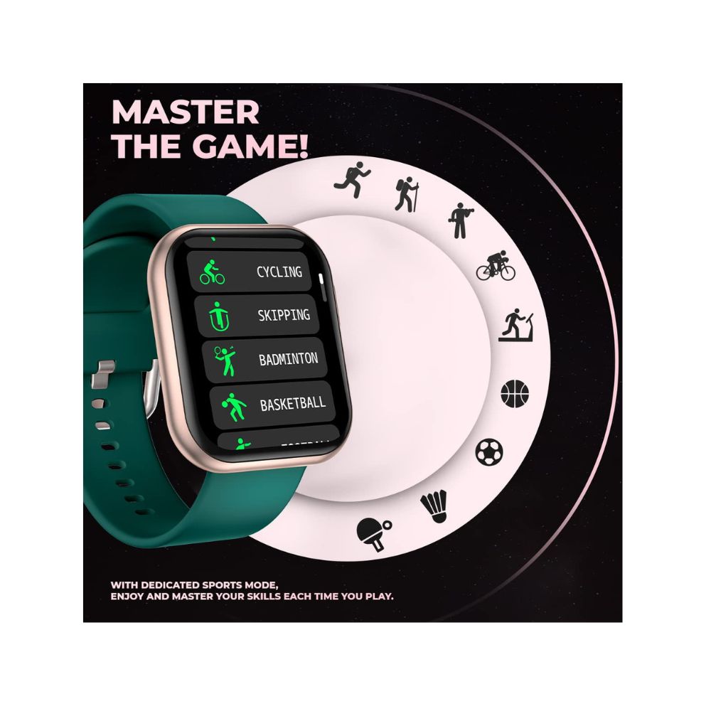 Just Corseca SNUGAR Calling smartwatch with SpO2, 1.69 Inch Full Touch Screen (Gold)